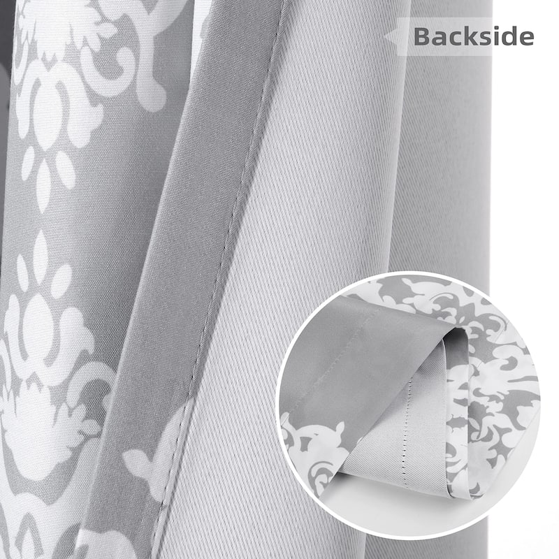DriftAway Asher Medallion European Floral Blackout Lined Curtain 2 Panels