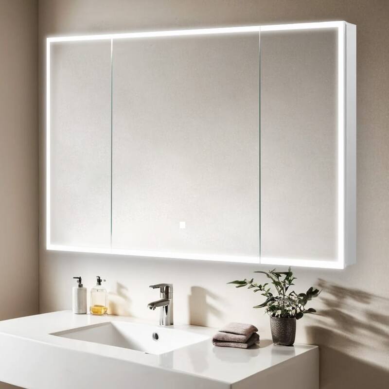 Medicine Cabinet With Light 48W x 32H x 5D Triple Door - 48"x32"