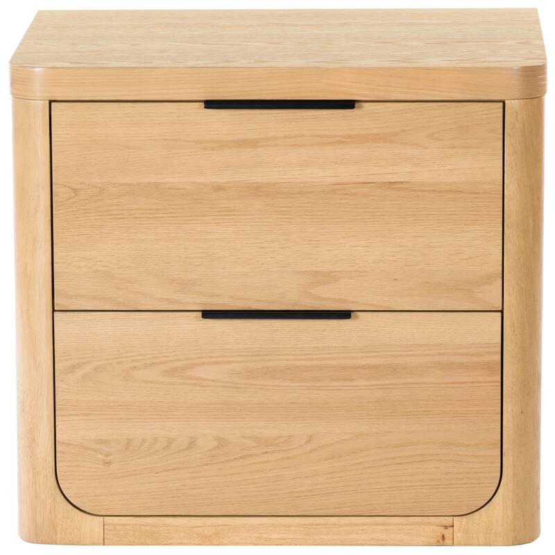 SAFAVIEH Couture Raylie 2 Drawer Wood Nightstand - Natural