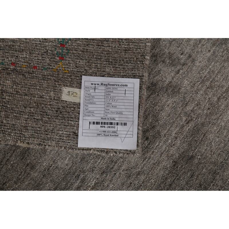 Tribal Gabbeh Indian Rug Hand-Knotted Wool Carpet - 9'1"x 11'6"