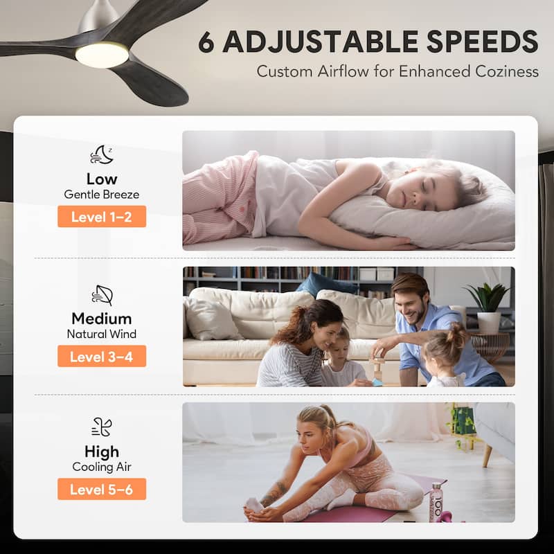 CO-Z Mid-century Modern 3 - Blade Smart LED Ceiling Fan with Dimmable Light and Remote
