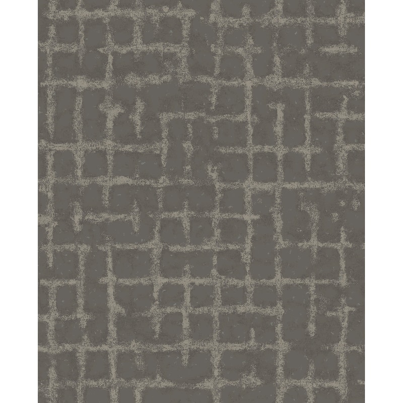 Scott Living Shea Charcoal Distressed Geometric Wallpaper