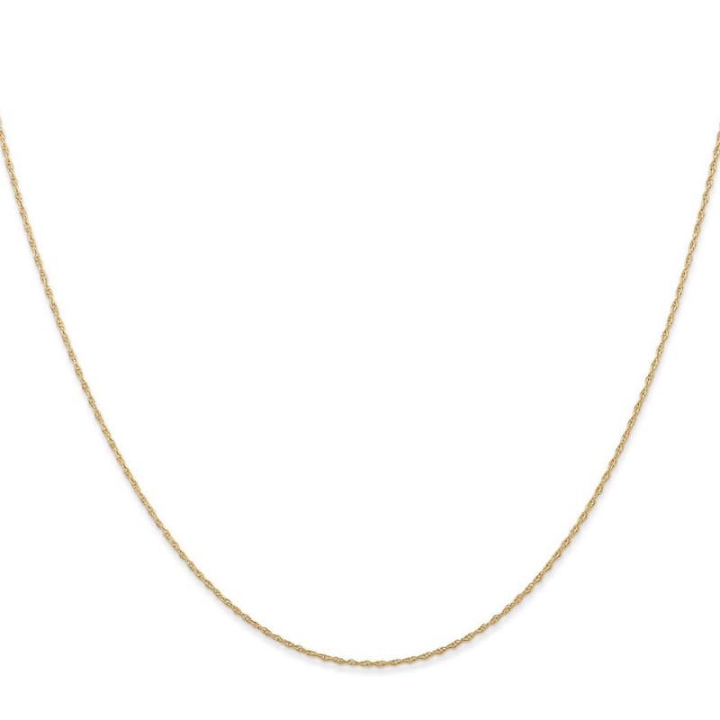 Curata 14k Yellow Gold Solid 0.5mm Carded Cable Rope Chain Necklace Options: 16 18 20 24