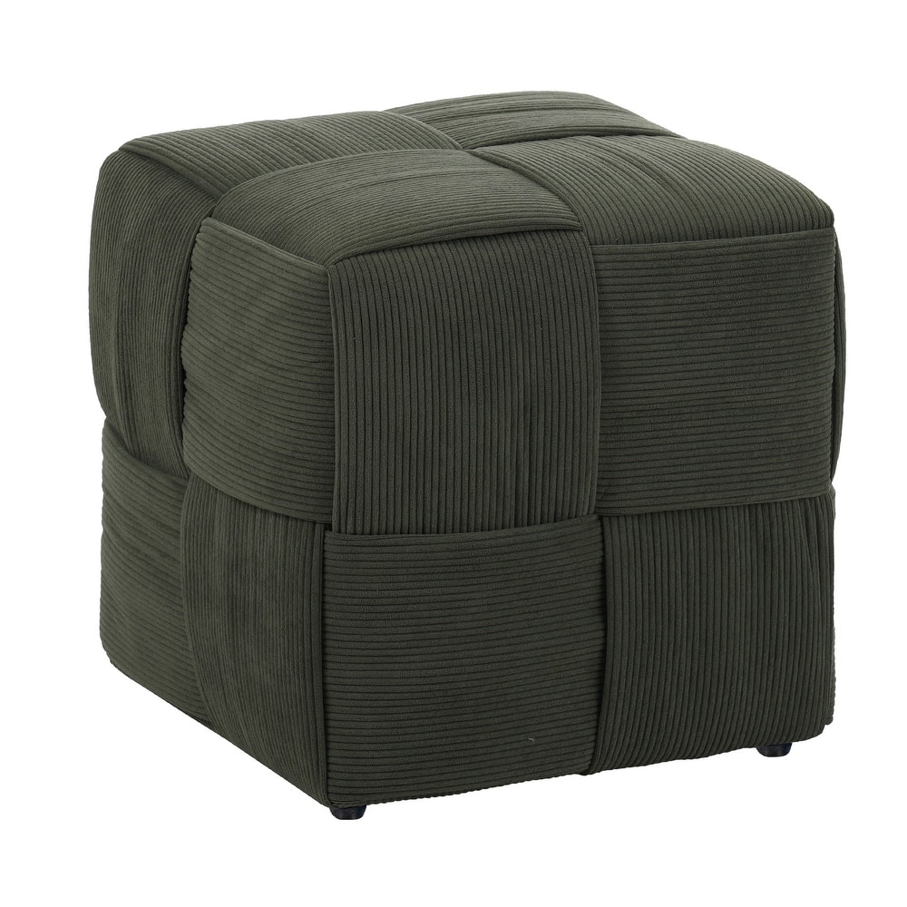 Ottoman Foot Rest Soft and Comfortable Ottoman Square Corduroy Woven Design Sofa Stool