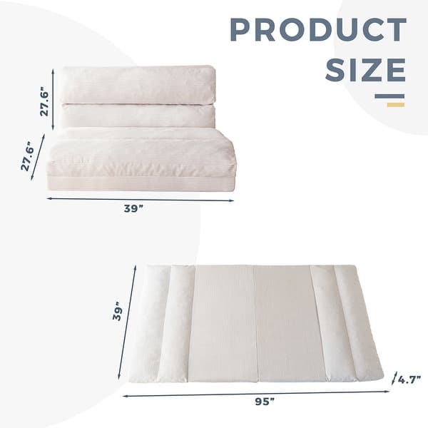dimension image slide 21 of 26, Folding Sofa Bed,Sleeper Sofa Chair Bed Upholstered Sofa Couches