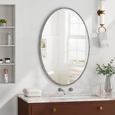 Iron Art Oval Retro Mirror, Antique Effect