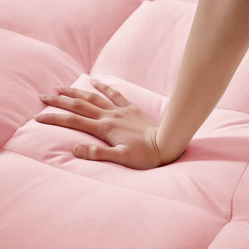 Convertible Sofa Bed with Adjustable Back, USB Charger, and Pillows for Living Room or Office