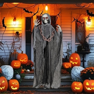 6.4 Ft Halloween Standing Grim Reaper Automatic Arm Movement
