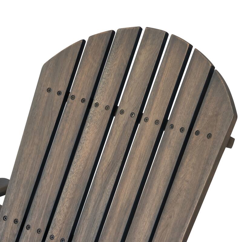 Adirondack Chair Folding Patio Seating with Slatted Backrest, Gray Leisure Chair Reading Chair Leisure Chair