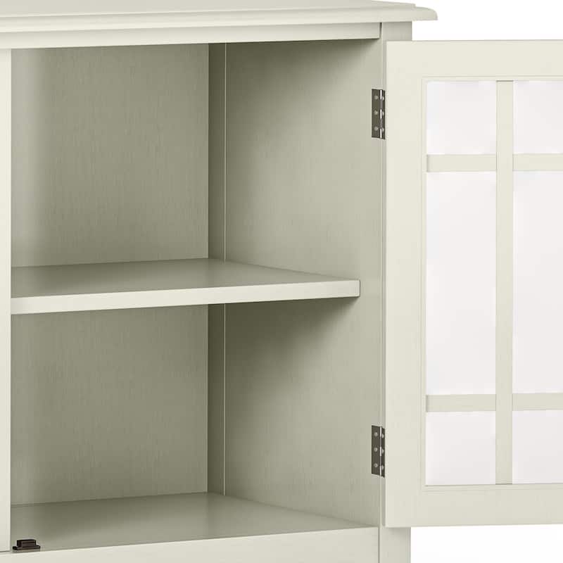 WYNDENHALL Hampshire SOLID WOOD 46 inch Wide Traditional Low Storage Cabinet - 46"w x 17"d x 31" h