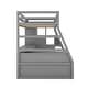 preview thumbnail 7 of 11, Gray Twin Size Wood Loft Bed with 7 Drawers 2 Shelves, Ladder and Desk for Kids, Bedroom