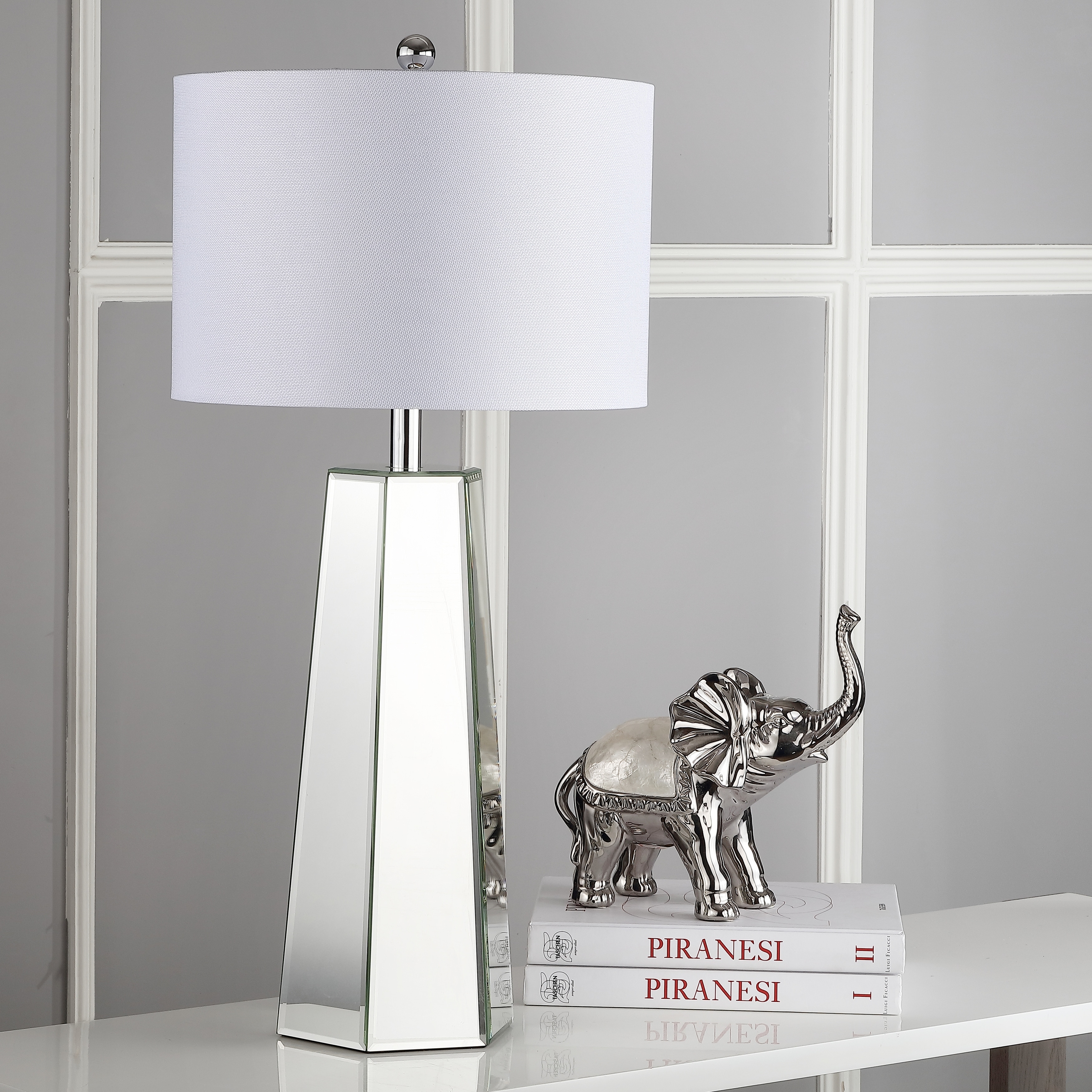 SAFAVIEH Lighting 32-inch Janice Clear/ Off-White Table Lamp (Set of 2) - 15" x 15" x 31.5"