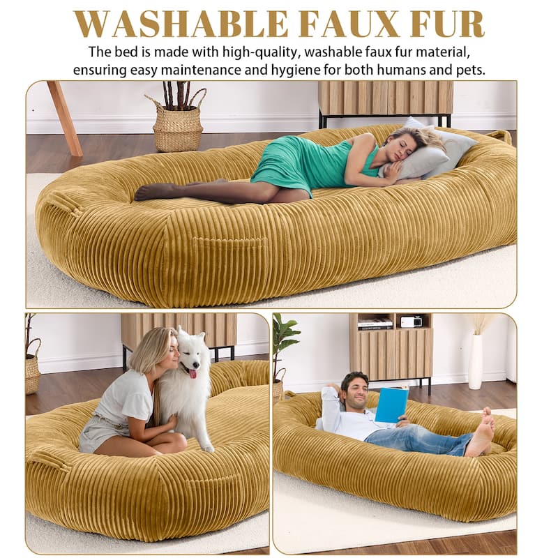 Eie Giant Dog Bed Washable Human Size Bed With Removable Cover