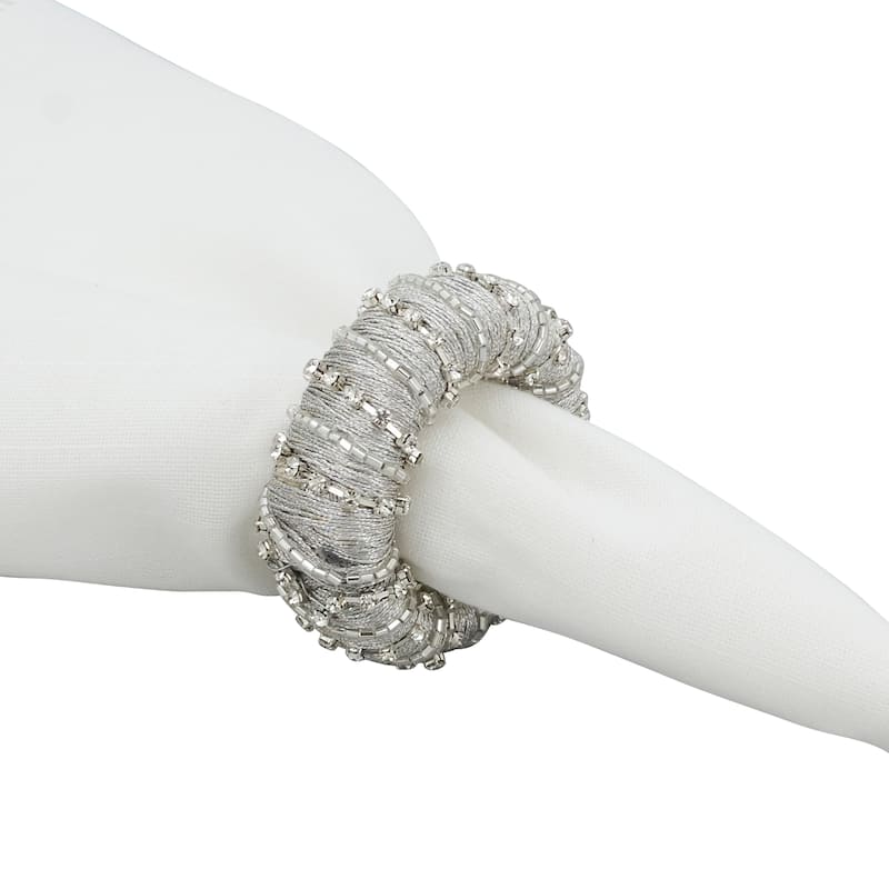 Elegant Simplicity Beaded Napkin Ring (Set of 4)