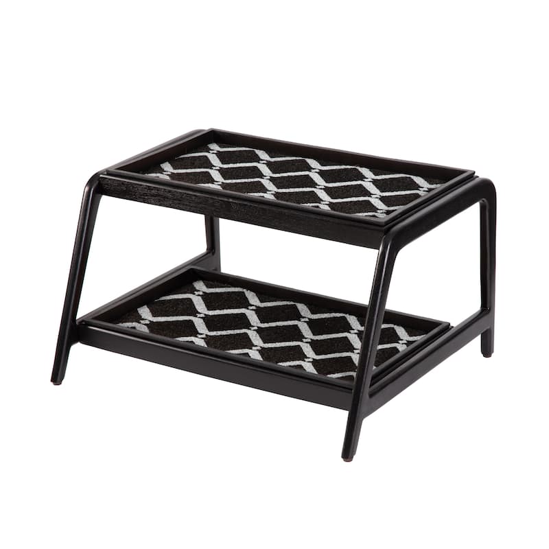 Jani Double-Tier Black Stand 2-Pair Rubber Boot Trays - San Tropez