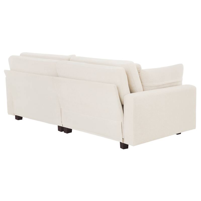 89In Comfy Couch, 3 Seater Sofa With Wood Legs, Chenille Couch For Small Space,Apartment - 89"W X 44.1"D X 33.9"H
