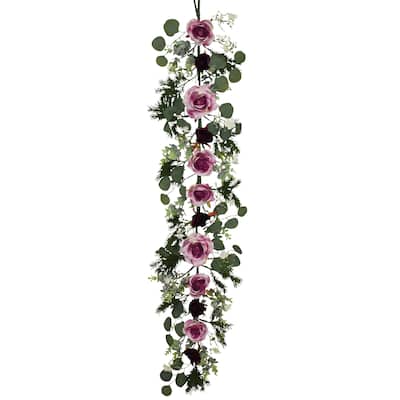 60" Purple Rose Garland - 60 Inches