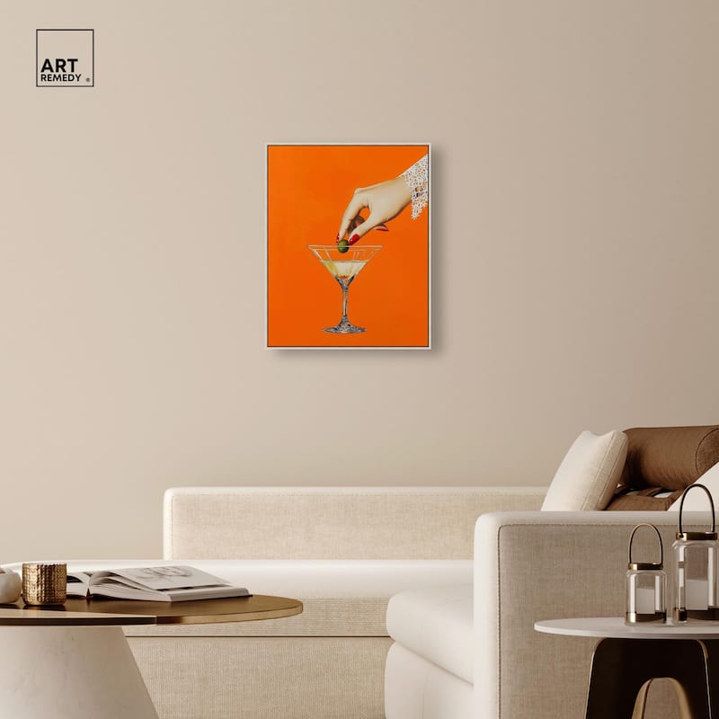 Orange Zest Martini Canvas by Art Remedy