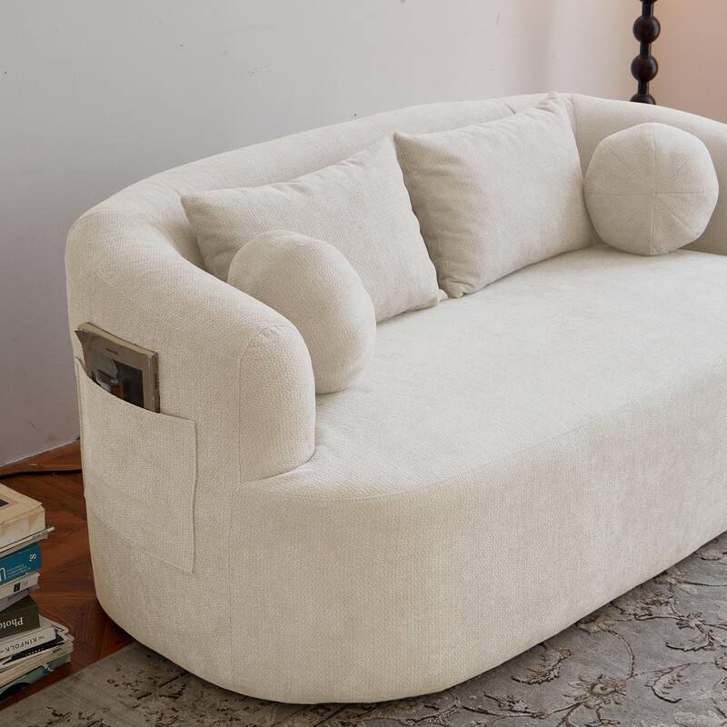 Memory Foam 2-Seater Couch,Deep Seat Modern Sofa