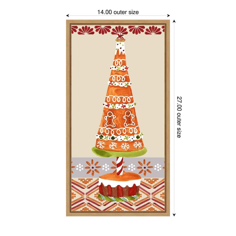 Gingerbread Wonderland II by Melissa Wang (14 x 27 in.), Framed Canvas Wall Art Print - Sylvie Natural