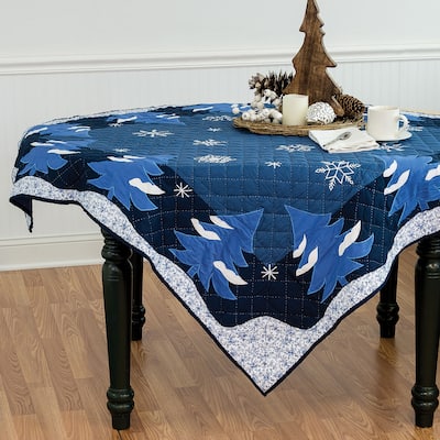 54" x 54" Snowflakes Quilted Table Topper