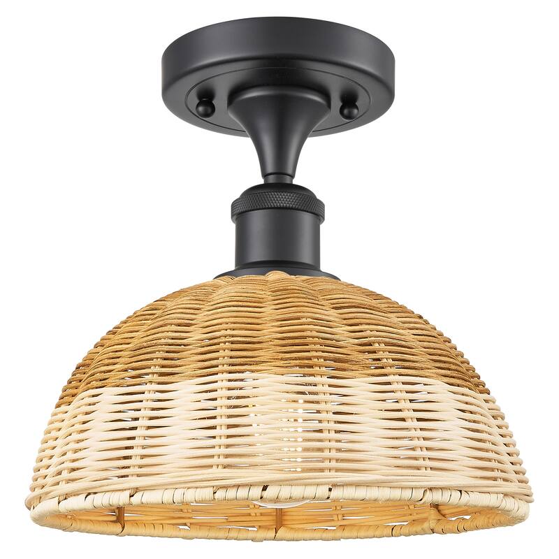 Innovations Lighting Endless Possibilities Ballston - Bristol Natural II - 1 Light 9" Semi-Flush Mount - Matte Black