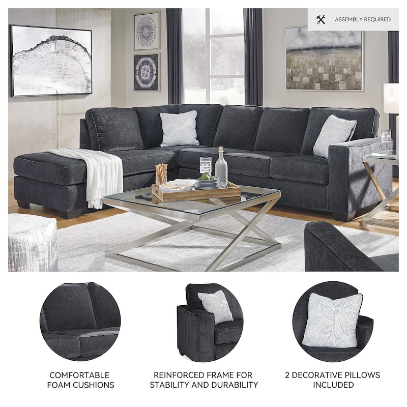 Signature Design by Ashley Altari 2-Piece Sectional with Chaise - 110" W x 90" D x 37" H