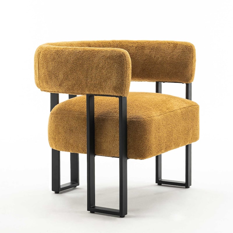 Upholstered Teddy Velvet Accent Chair, Modern Boucle Armchair