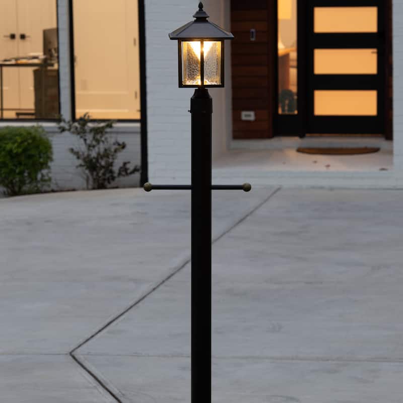 Casita Black Dusk to Dawn Solar 3' Fitter Post Light and Pier Mount