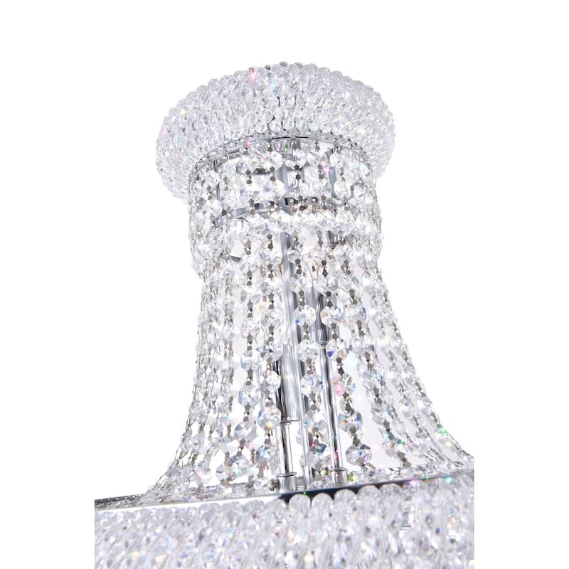 Empire 8 Light 18in Chrome Down Chandelier with Crystals
