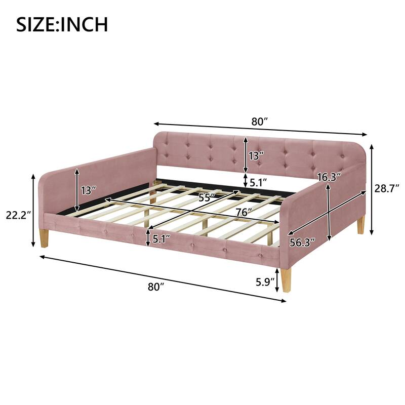 Full Size Upholstered Dayed with 4 Support Legs