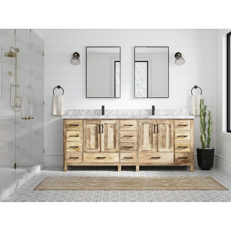 Willow Collections 84 in. W x 22 in. D Malibu Mango Double Sink Bathroom Vanity with Countertop