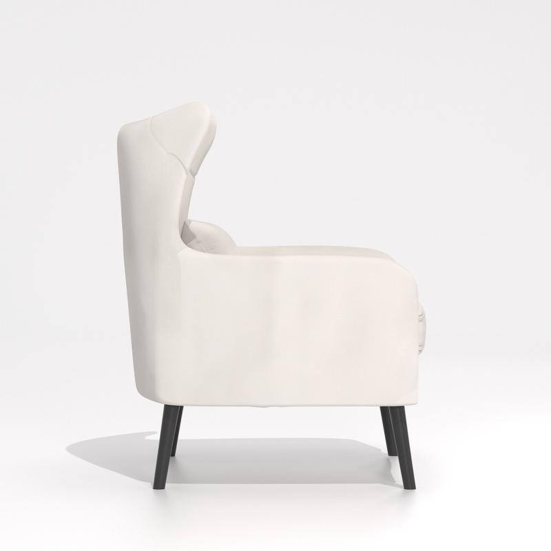 Velvet Accent Chair Upholstered Comfy Thick Cushion For Living Room