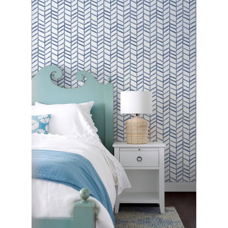 Hayward, Fletching Geometric33' L X 20.5" W, Wallpaper Roll - Navy