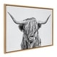 preview thumbnail 1 of 9, Kate and Laurel Sylvie Highland Cow 2 Framed Canvas by Simon Te of Tai Prints 28x38 - Natural