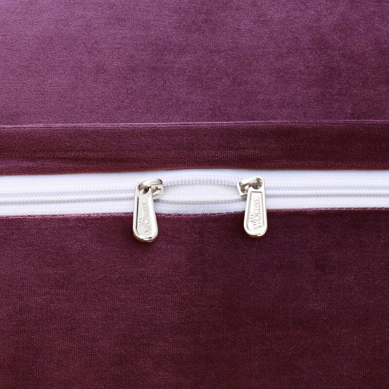 WOWMAX Bed Rest Reading Wedge Headboard Pillow Velvet Red