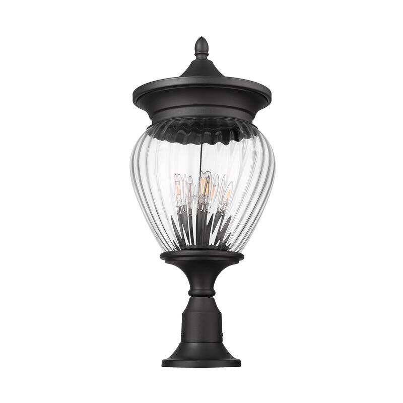 Davina 4 Light Outdoor Pier Mounted Fixture in Black