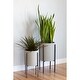 preview thumbnail 1 of 7, Tania Grey Metal Mid-century Modern Planters (Set of 2) - 23' x 12.5'