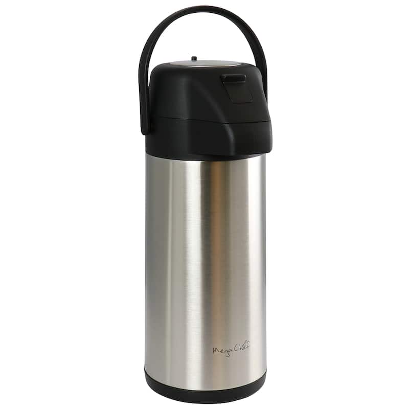 MegaChef 3 Quart Stainless Steel Vacuum Body Pump Cap Air Pot - 3 Liter