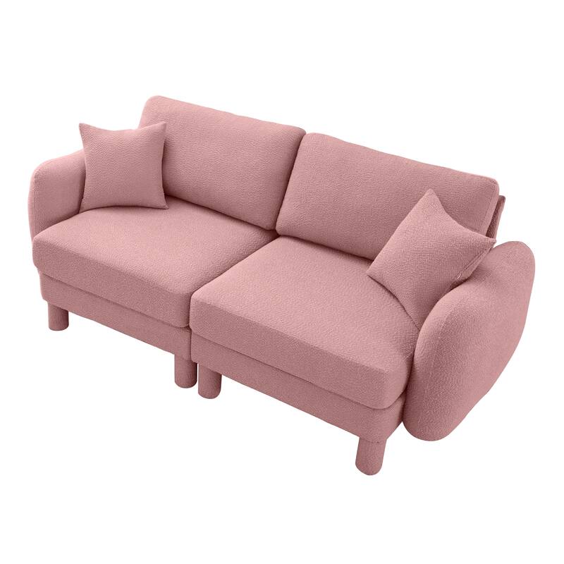 Distinctive Sofa Couch with Shell-Shaped Armrests, 2-seater Loveseat Couch Sofa Couch with Wood Frame