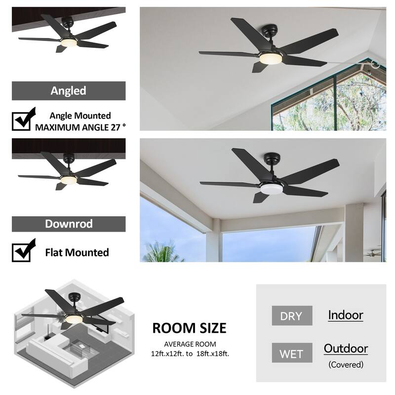 CARRO Boreas 52" Smart Ceiling Fan with Light and Remote-Downrod