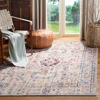 SAFAVIEH Madison Andra Boho Oriental Distressed Rug - Grey/Blue - 4' x 6'