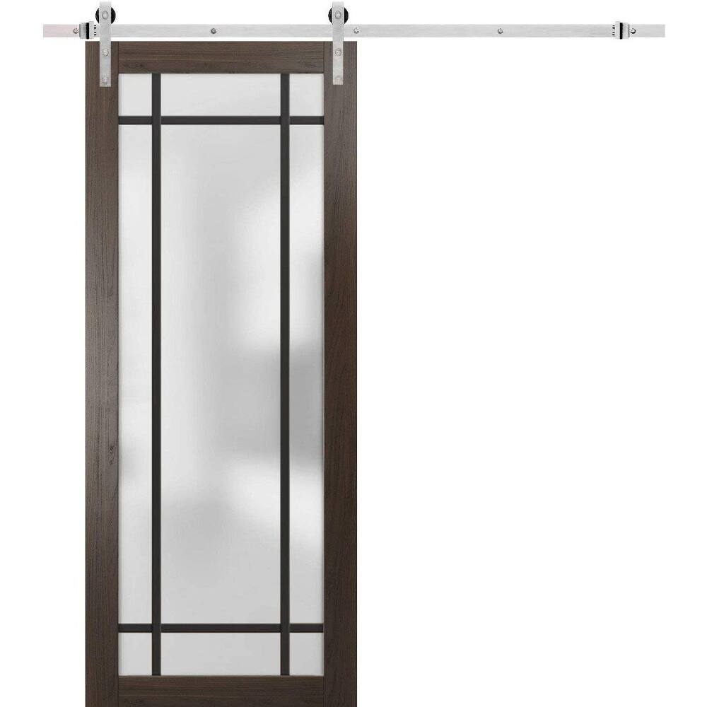 Sturdy Barn Door 30 x 80 Planum 2112 Chocolate Ash 6.6FT