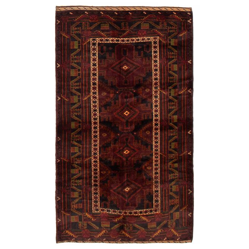 Teimani Burgundy Rug 4'9" x 6'6" - 4'9 x 6'6 - Burgundy - 4'9 x 6'6