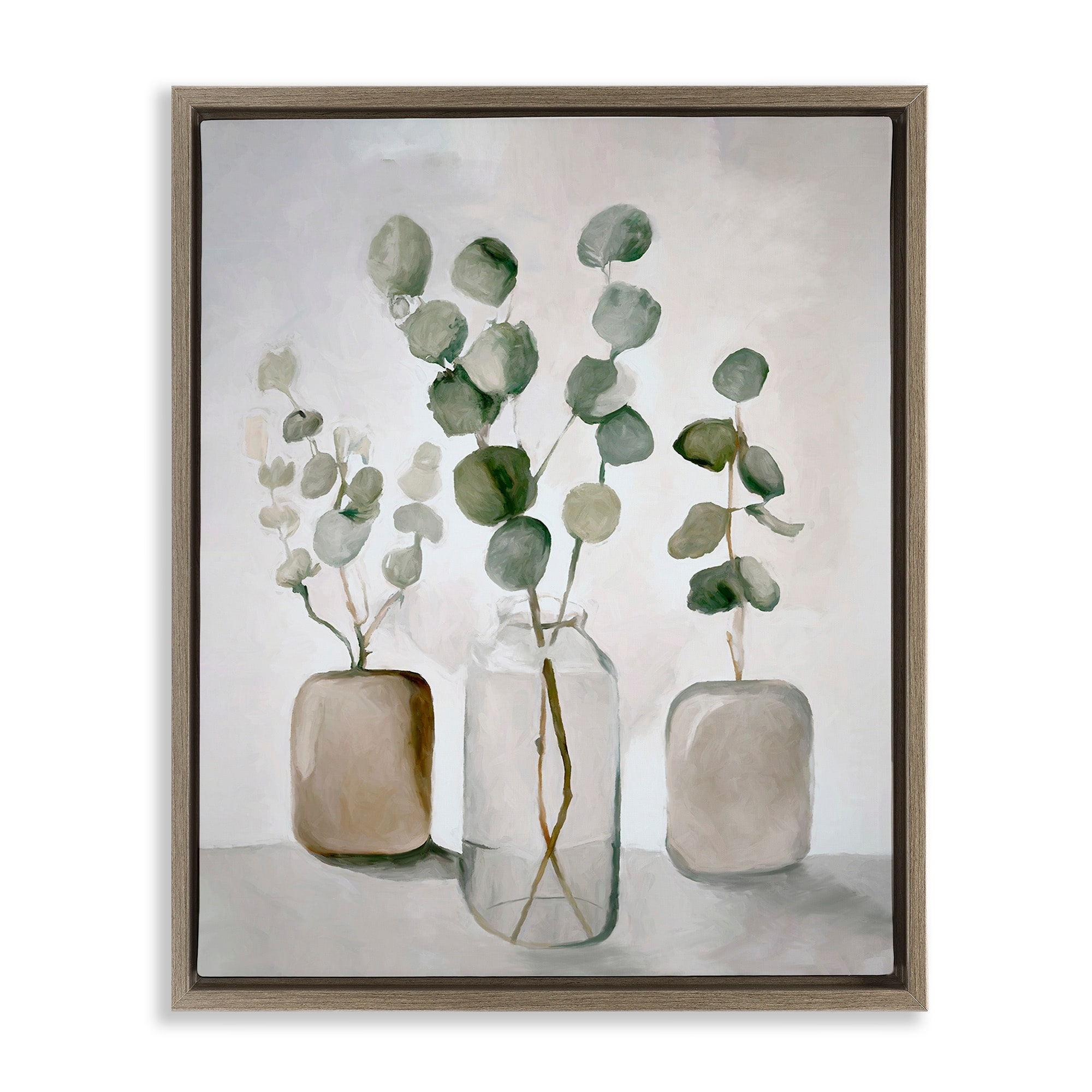 Stupell Eucalyptus Still Life Framed Floater Canvas Wall Art Design by Ramona Murdock