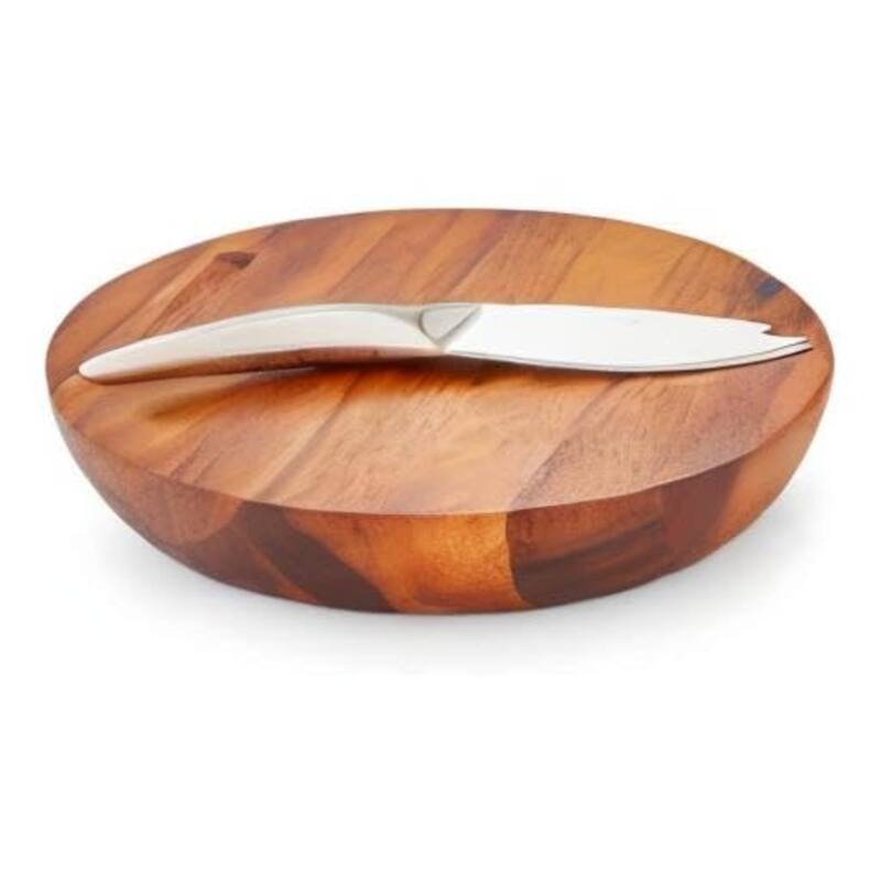 Nambe Harmony Cheese Board with Knife - 15.5" x 13" x 2.5"
