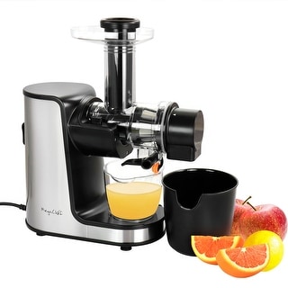MegaChef Masticating Slow Juicer Extractor with Reverse Function, Cold Press Juicer Machine with Quiet Motor - Countertop