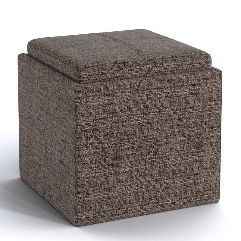 WYNDENHALL Townsend 17 inch Wide Contemporary Square Storage Ottoman