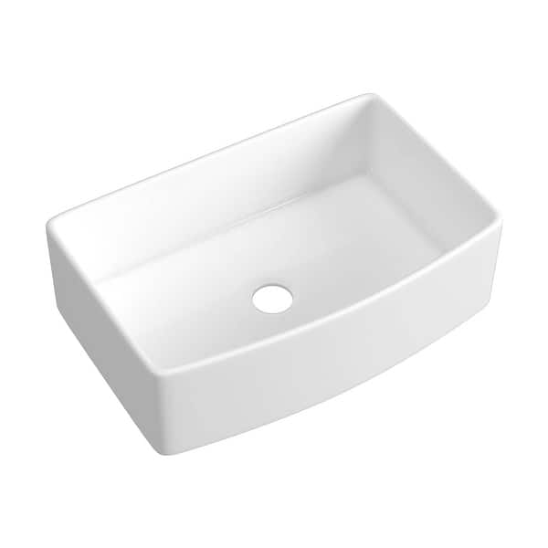 slide 12 of 13, Pure 33 Inch Curved Apron Front Farmhouse Kitchen Fireclay Sink 33
