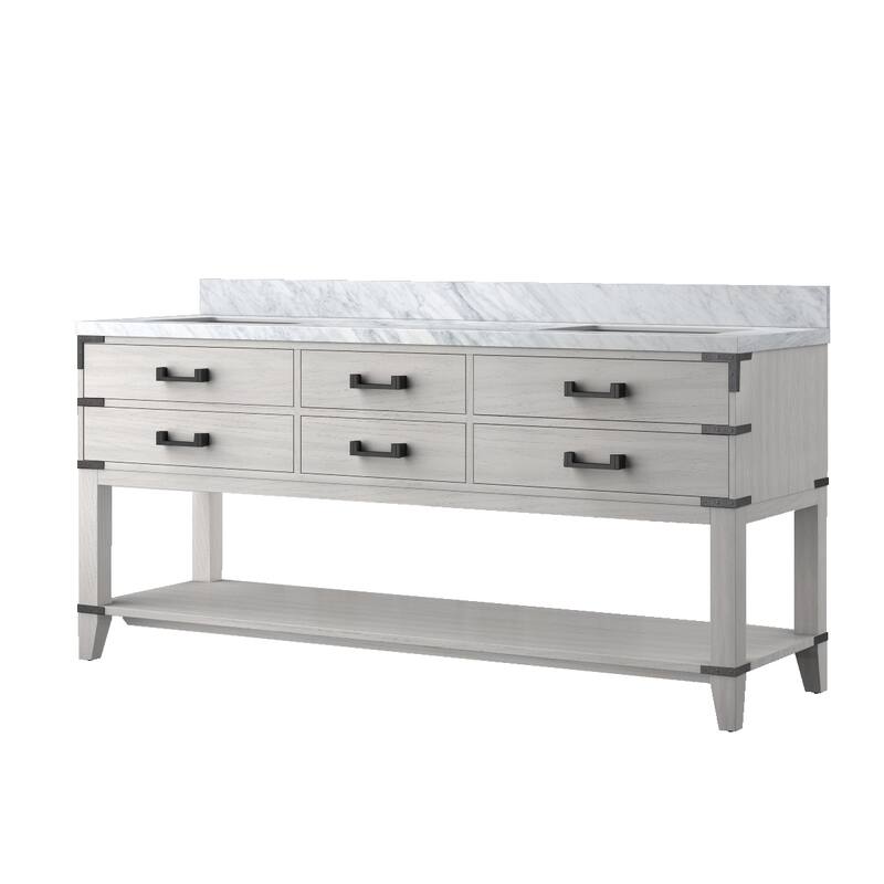 Norwalk Bath Vanity with Carrara Marble Top and Sink